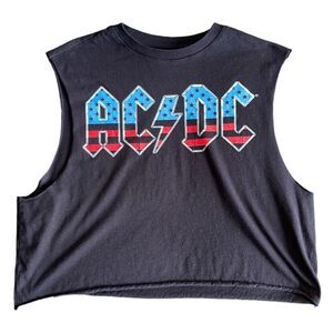 ACDC Cropped Muscle Tee Size Large
